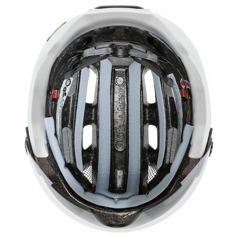UVEX Finale Visor casco da bici, bianco/sabbia, 52-57
