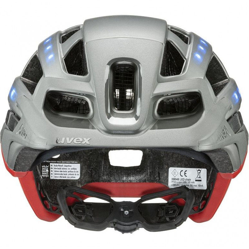 UVEX Finale Light 2.0 casco da bici, grigio/rosso, 52-57