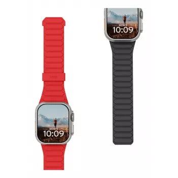 Urban Armor Gear UAG Pathfinder – cinturino magnetico in silicone double-face per Apple Watch Series 4-6 & SE 1-3, 44mm / Series 7-9, 45mm / Series 10-11, 46mm / Ultra 1-3, 49mm (ash/lava)