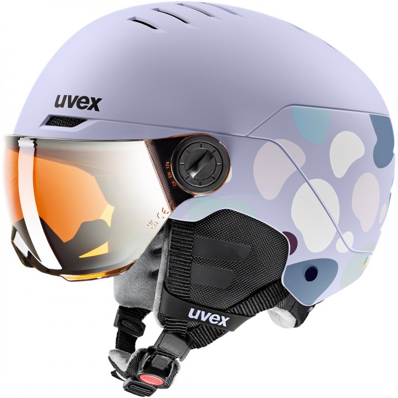 Casco da sci per bambini UVEX Rocket jr. Visor 54-58, lavanda