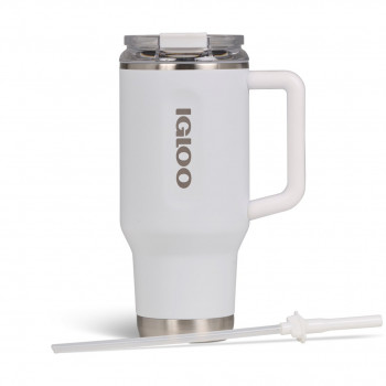 Tazza termica Igloo Travel Mug 32 OZ (0,95 l) con cannuccia, bianco