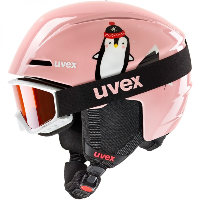 Set casco da sci per bambino UVEX Viti 46-50, rosa