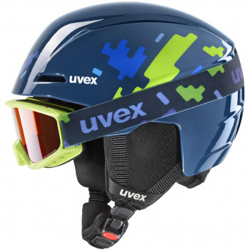 Set casco da sci per bambino UVEX Viti, blu, 46-50 (56/S/317/11)