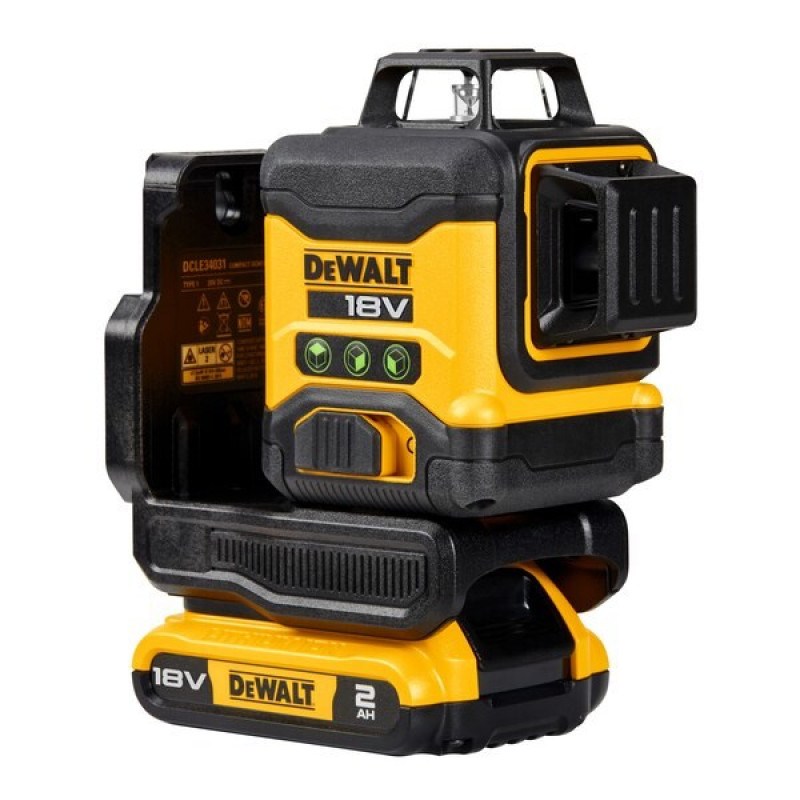DeWalt DCLE34031D1-QW laser a linee incrociate 3x360°, verde, 40 m, 18 V, batteria 2 Ah, valigetta TSTAK