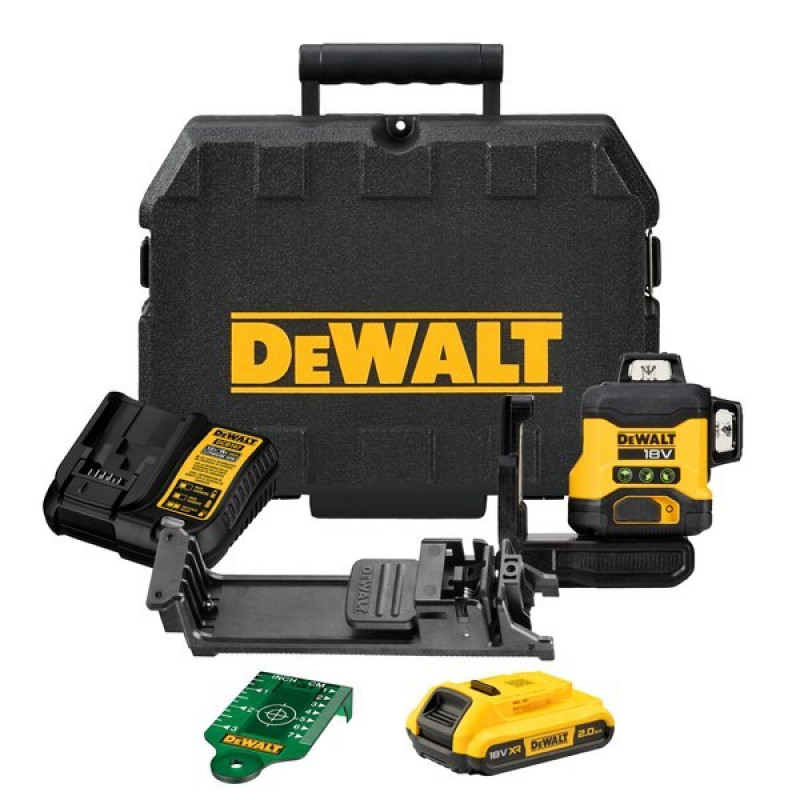 DeWalt DCLE34031D1-QW laser a linee incrociate 3x360°, verde, 40 m, 18 V, batteria 2 Ah, valigetta TSTAK