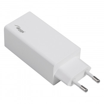 Caricabatterie da parete Akyga AK-CH-20 100W USB-C USB-A PD GaN 5-20V / 1.5-5A bianco