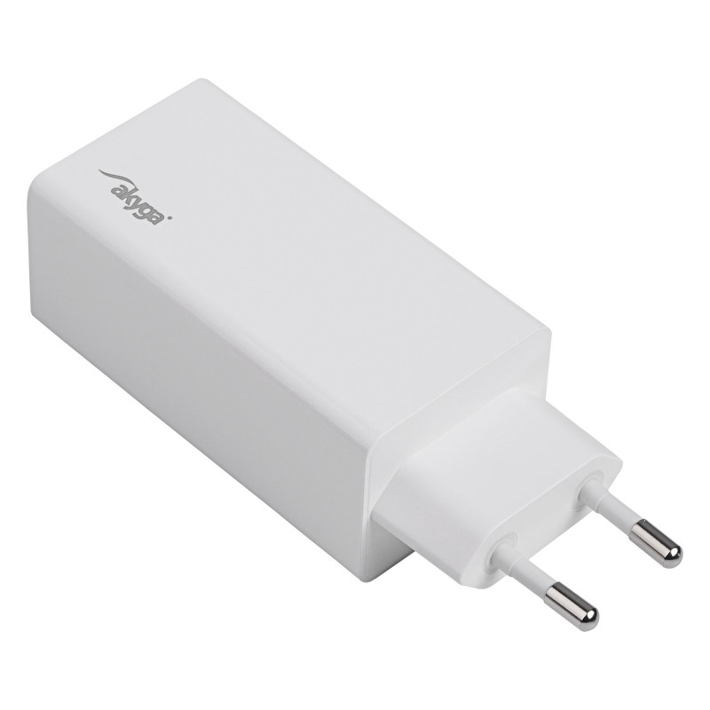 Caricabatterie da parete Akyga AK-CH-20 100W USB-C USB-A PD GaN 5-20V / 1.5-5A bianco