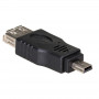 Akyga AK-AD-07 adattatore OTG USB-A femmina a Mini-USB maschio, nero