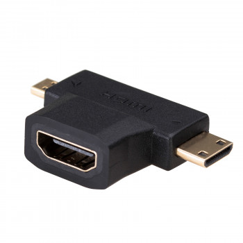 Akyga AK-AD-23 adattatore HDMI (F) a Mini HDMI (M) / Micro HDMI (M), nero