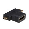 Akyga AK-AD-23 adattatore HDMI (F) a Mini HDMI (M) / Micro HDMI (M), nero