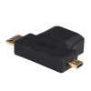 Akyga AK-AD-23 adattatore HDMI (F) a Mini HDMI (M) / Micro HDMI (M), nero
