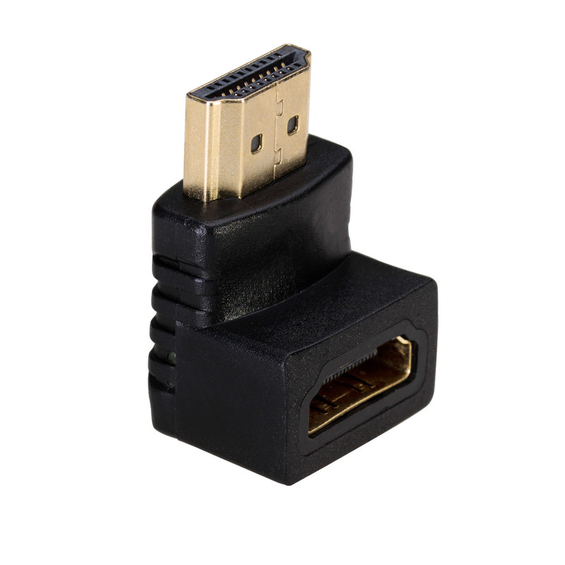 Akyga AK-AD-01 adattatore HDMI maschio a femmina, angolato 90° verso l'alto, nero