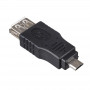 Akyga AK-AD-08 adattatore OTG USB-A femmina a Micro-USB maschio, nero