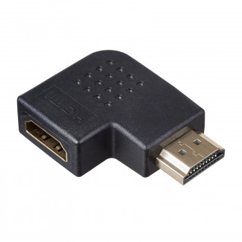 Adattatore HDMI Akyga AK-AD-45 (connettore maschio su connettore femmina), angolo 90° verso sinistra, nero