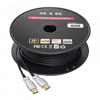 Cavo ottico attivo (AOC) HDMI 2.1 Akyga AK-HD-400L, 48 Gbps, 8K@60Hz, 4K@120Hz, 40 m, nero