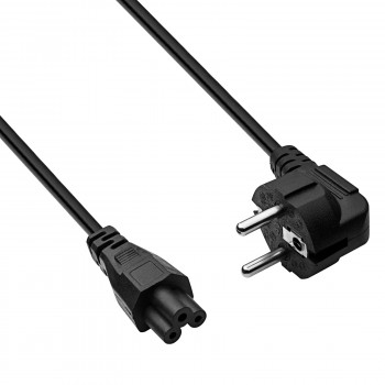 Cavo di alimentazione per notebook Akyga AK-NB-01A da CEE 7/7 a IEC C5 (trifoglio), 3x 0,5 mm², 1,5 m, nero