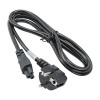 Cavo di alimentazione per notebook Akyga AK-NB-01A da CEE 7/7 a IEC C5 (trifoglio), 3x 0,5 mm², 1,5 m, nero