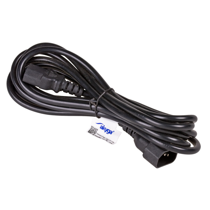 Prolunga di alimentazione Akyga AK-PC-11A da IEC C14 a IEC C13, CCA 3x0,5 mm², 5 m, nero
