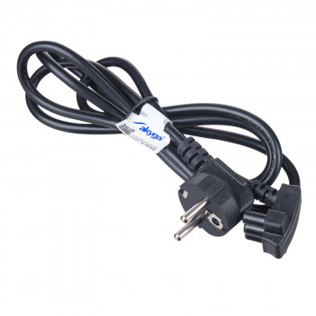 Cavo di alimentazione Akyga AK-NB-02A per alimentatori per notebook Dell, da CEE 7/7 a 3 poli piatto, 3x 0,5 mm², 1,5 m, nero
