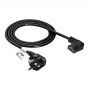 Cavo di alimentazione Akyga AK-PC-02C da CEE 7/7 a IEC C13 angolo 90°, rame 3x0,75 mm², 1,5 m, nero