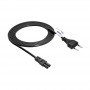 Cavo di alimentazione Akyga AK-RD-02C da spina Euro (CEE 7/16) a IEC C7, 2x 0,5 mm² rame, 3 m, nero