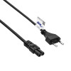 Cavo di alimentazione Akyga AK-RD-02C da spina Euro (CEE 7/16) a IEC C7, 2x 0,5 mm² rame, 3 m, nero