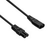 Prolunga di alimentazione Akyga AK-RD-08A da IEC C8 a IEC C7, 2x 0,5 mm², 1,5 m, nero