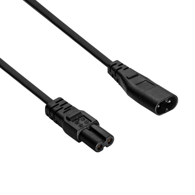 Prolunga di alimentazione Akyga AK-RD-08A da IEC C8 a IEC C7, 2x 0,5 mm², 1,5 m, nero