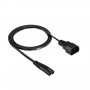 Cavo di alimentazione Akyga AK-PC-15A da IEC C14 a IEC C7, 2x 0,5 mm², 1,5 m, nero