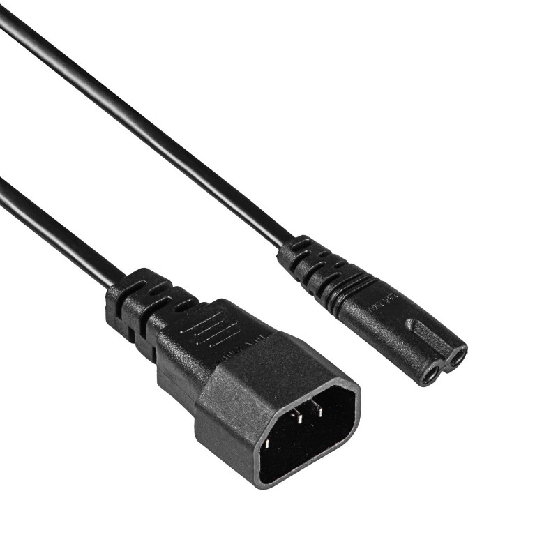 Cavo di alimentazione Akyga AK-PC-15A da IEC C14 a IEC C7, 2x 0,5 mm², 1,5 m, nero