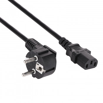 Cavo di alimentazione Akyga AK-PC-01S da CEE 7/7 (Schuko) a IEC C13, 3x 1,5 mm² rame, 1,5 m, nero