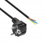 Cavo di alimentazione Akyga AK-OT-01S CEE 7/7 con estremità aperta, 3x 1,5 mm² rame, 1,5 m, nero