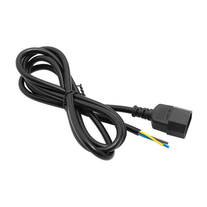 Cavo di alimentazione Akyga AK-OT-10C IEC C14 con estremità aperta, 3x 1 mm² rame, 3 m, nero
