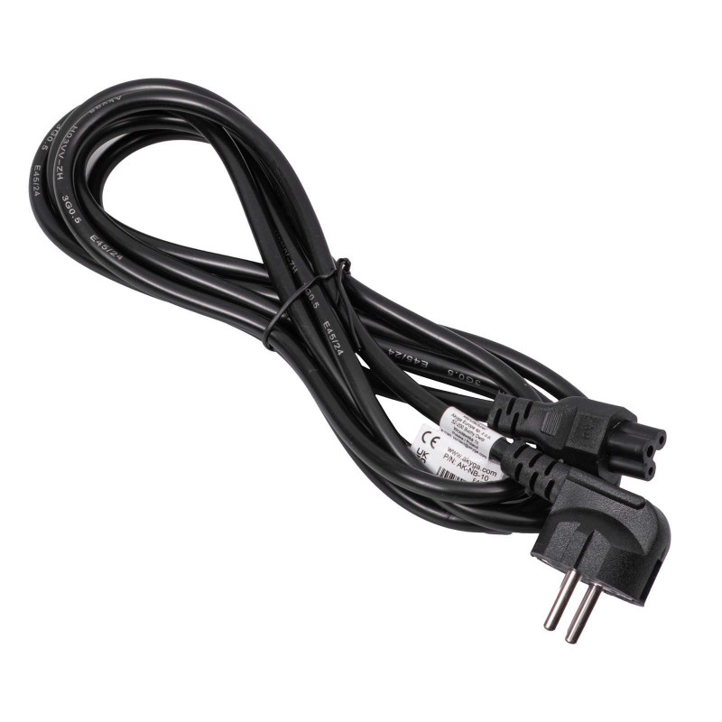 Cavo di alimentazione per notebook Akyga AK-NB-10C da CEE 7/7 a IEC C5, 3x 0,75 mm² rame, 3 m, nero