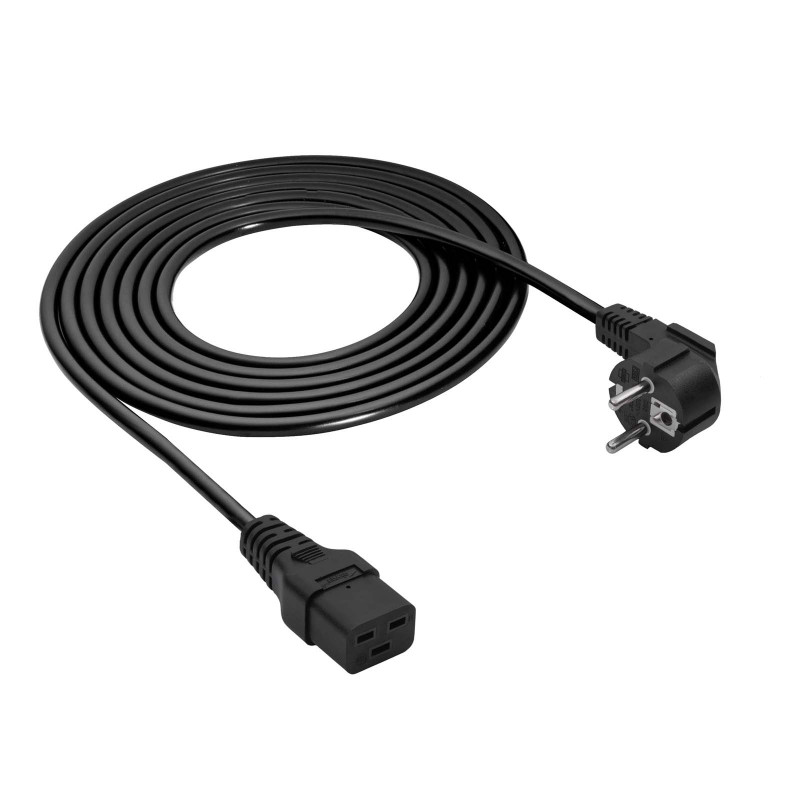Akyga AK-UP-01S cavo di alimentazione server CEE 7/7 (Schuko) a IEC C19, rame 3 x 1,5 mm², 16 A, 1,8 m, nero