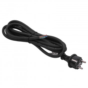 Akyga AK-OT-03S cavo di alimentazione in gomma CEE 7/7 con estremità aperta, H05RR-F 3x 1,5 mm², 3 m, nero