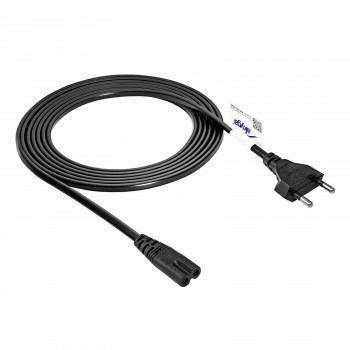 Akyga AK-RD-02A cavo di alimentazione CEE 7/16 (spina Euro) a IEC C7 (a otto), CCA 2 x 0,5 mm², 3 m, nero