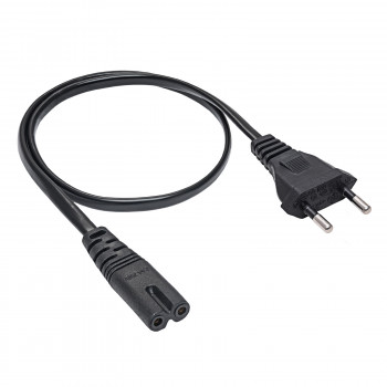 Akyga AK-RD-04A cavo di alimentazione CEE 7/16 (spina Euro) a IEC C7 (a otto), CCA 2 x 0,5 mm², 0,5 m, nero