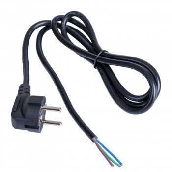 Akyga AK-OT-01P cavo di alimentazione con estremità aperta CEE 7/7 (Schuko), rame 3 x 1 mm², 1,5 m, nero