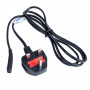 Akyga AK-AG-03A cavo di alimentazione UK BS 1363 (tipo G) a IEC C7 (a otto), CCA 2 x 0,5 mm², 1,5 m, nero