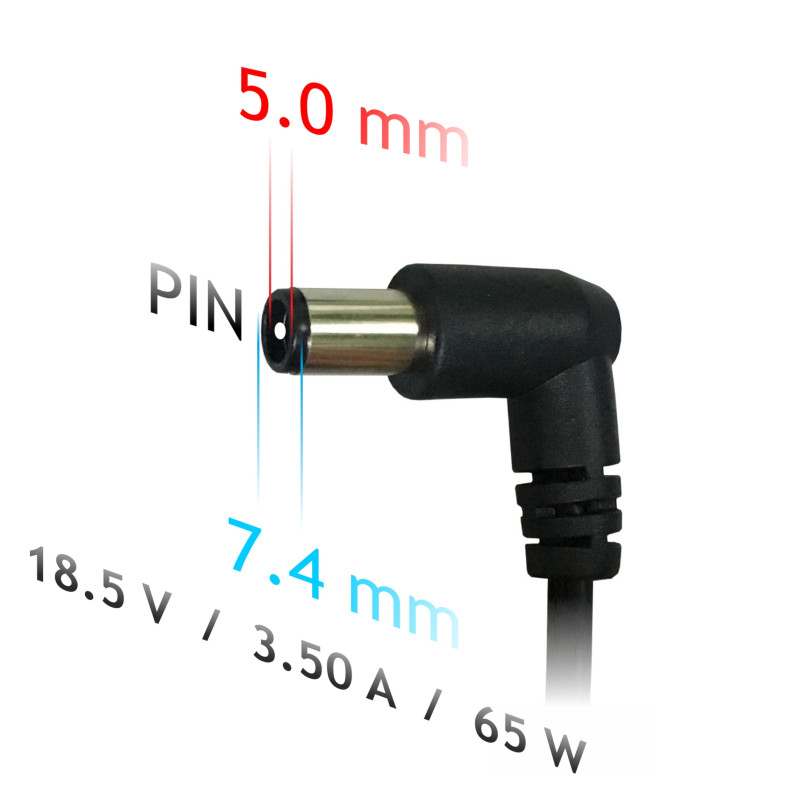 Akyga AK-ND-03 alimentatore per notebook 18,5 V / 3,5 A, 65 W, 7,4 x 5,0 mm + pin, 1,2 m, per HP