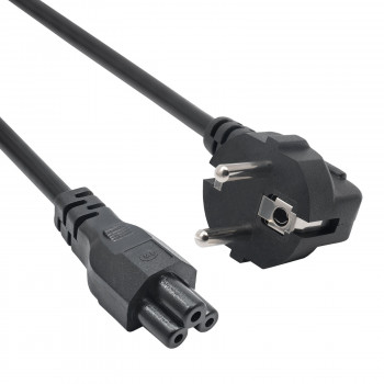 Akyga AK-NB-08C cavo di alimentazione per notebook CEE 7/7 a IEC C5, 3x 0,75 mm² rame, 1 m, nero