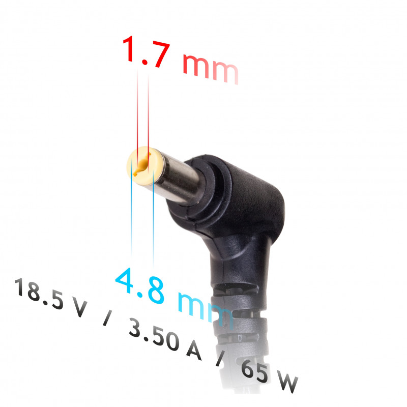 Akyga AK-ND-09 alimentatore per notebook 18,5 V, 65 W, 4,8 x 1,7 mm, 1,2 m, per HP
