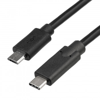 Akyga AK-USB-16 cavo USB 2.0 Micro USB-B (M) a USB-C (M), 1 m, nero