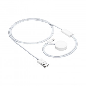 Akyga AK-SW-43 cavo di ricarica per Apple Watch Ultra 2 / Series 9/8/7/6/5/4/3/2/1 con connettore Lightning, USB, 1 m, bianco