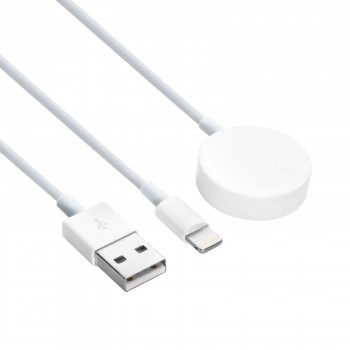 Akyga AK-SW-43 cavo di ricarica per Apple Watch Ultra 2 / Series 9/8/7/6/5/4/3/2/1 con connettore Lightning, USB, 1 m, bianco