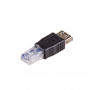 Akyga AK-AD-27 adattatore USB-A (F) a RJ45 (M), nero