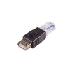 Akyga AK-AD-27 adattatore USB-A (F) a RJ45 (M), nero