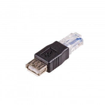 Akyga AK-AD-27 adattatore USB-A (F) a RJ45 (M), nero