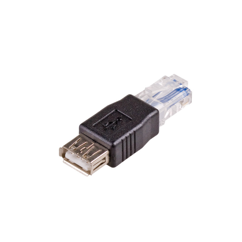 Akyga AK-AD-27 adattatore USB-A (F) a RJ45 (M), nero
